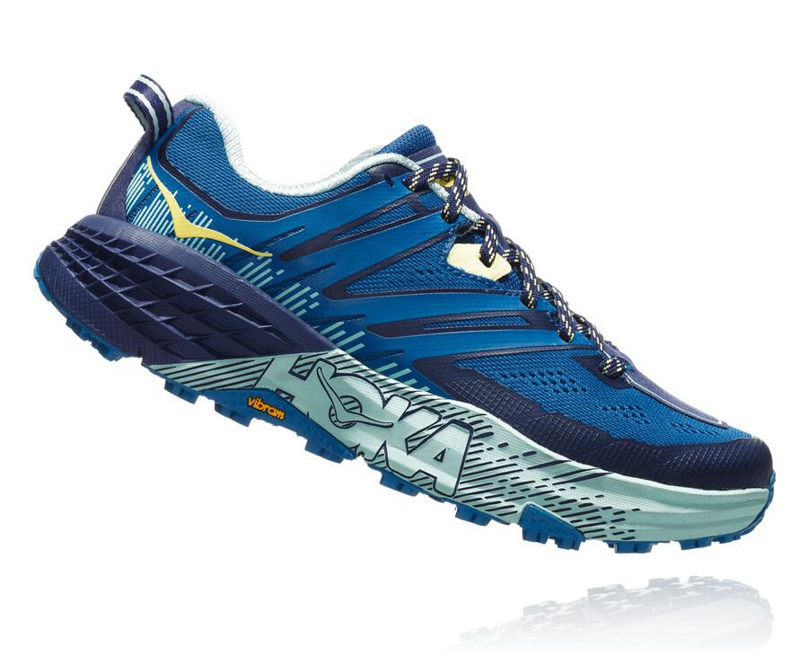 Hoka One One Speedgoat 3 Trailskor Dam - Blå - CJFUB-9032